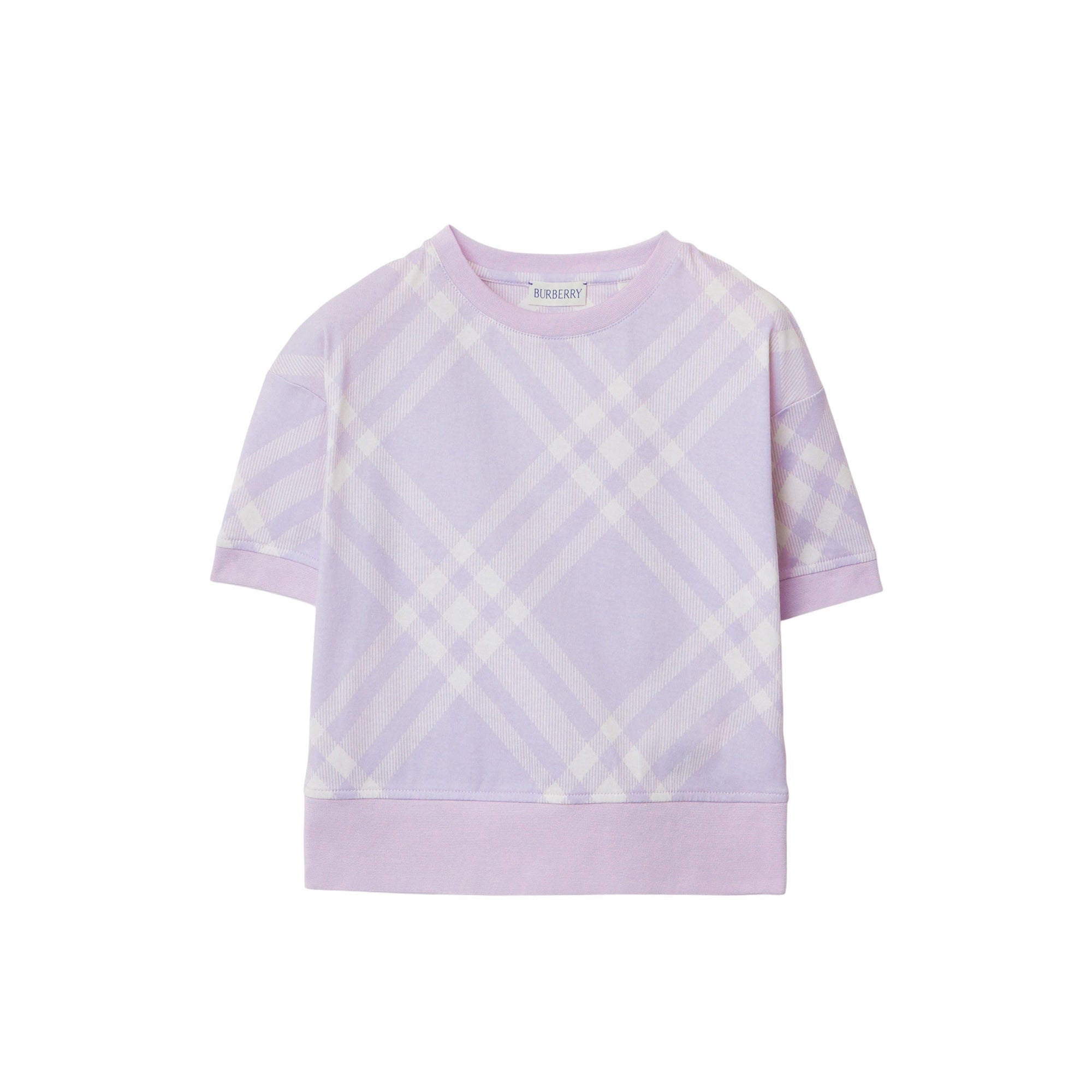 T-shirt en coton à motif check - Pastel Lilac Check