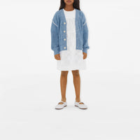 Cardigan en lin et coton - Light Blue Melange