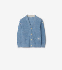 Cardigan en lin et coton - Light Blue Melange