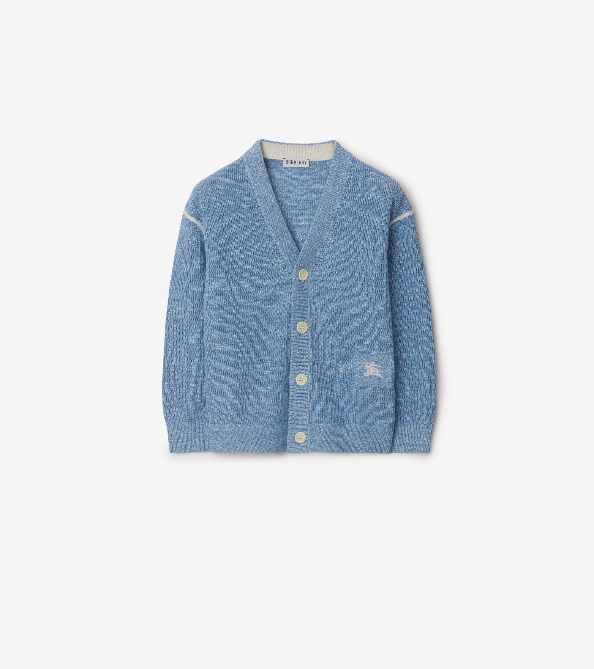 Cardigan en lin et coton - Light Blue Melange