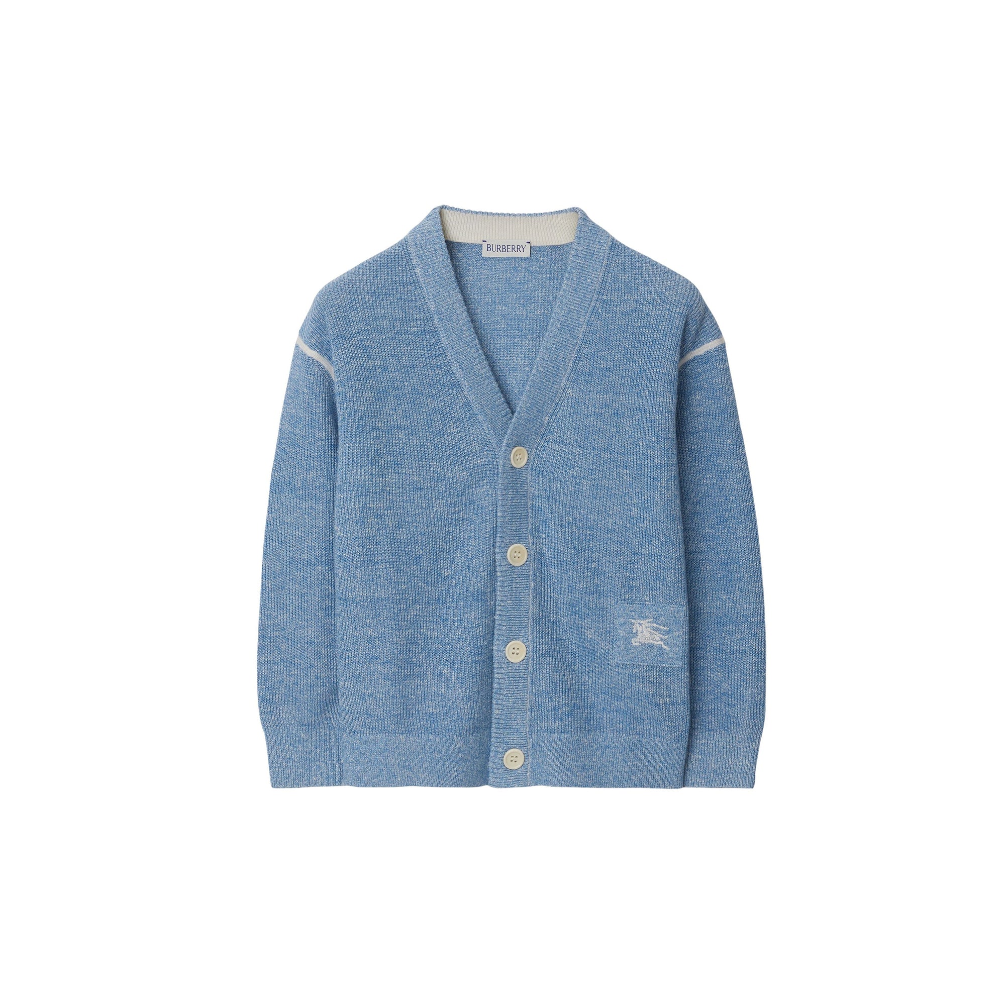 Cardigan en lin et coton - Light Blue Melange