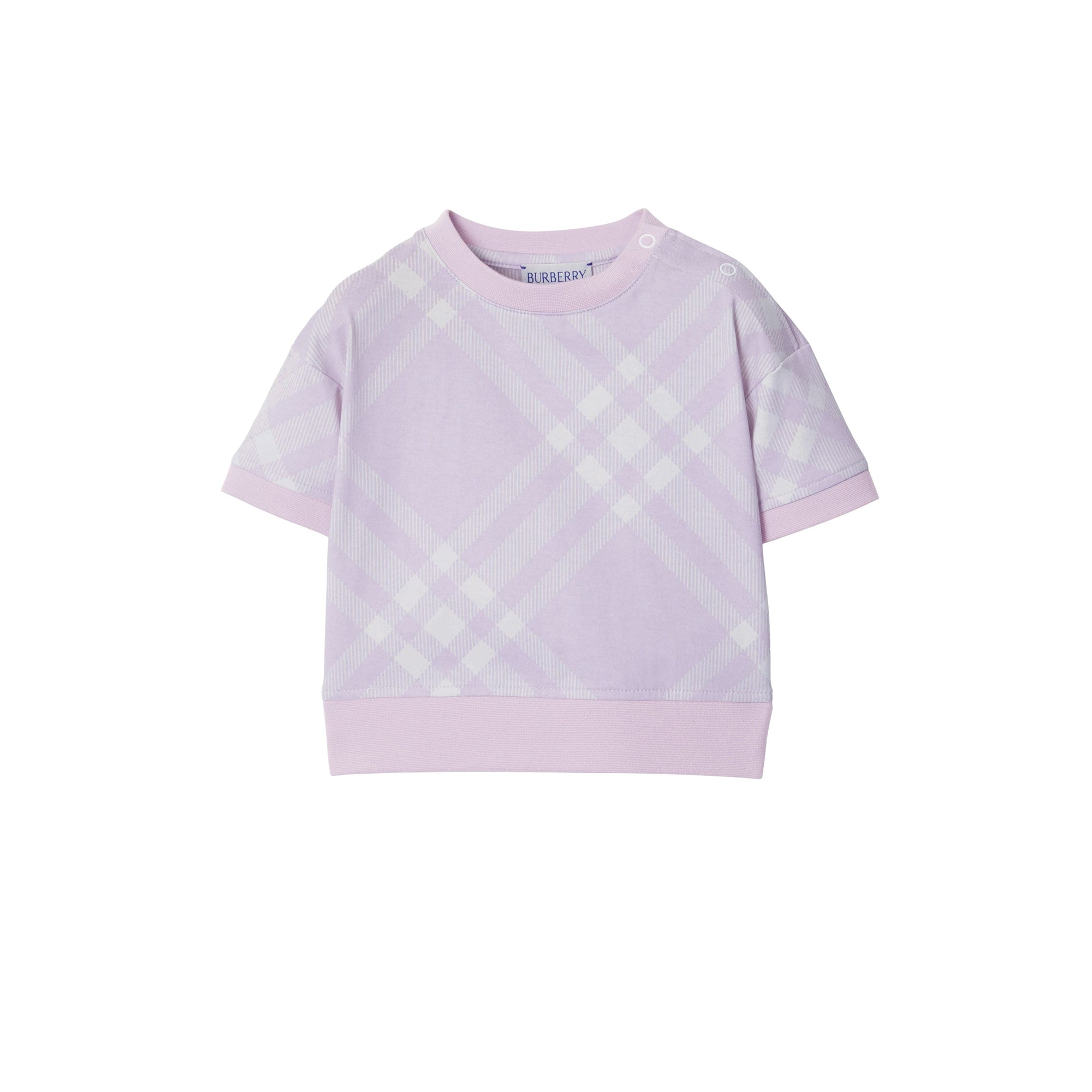 T-shirt en coton à motif check - Pastel Lilac Check