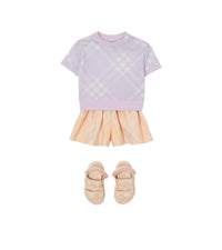 T-shirt en coton à motif check - Pastel Lilac Check
