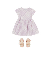 Robe en coton à motif check - Pastel Lilac Check