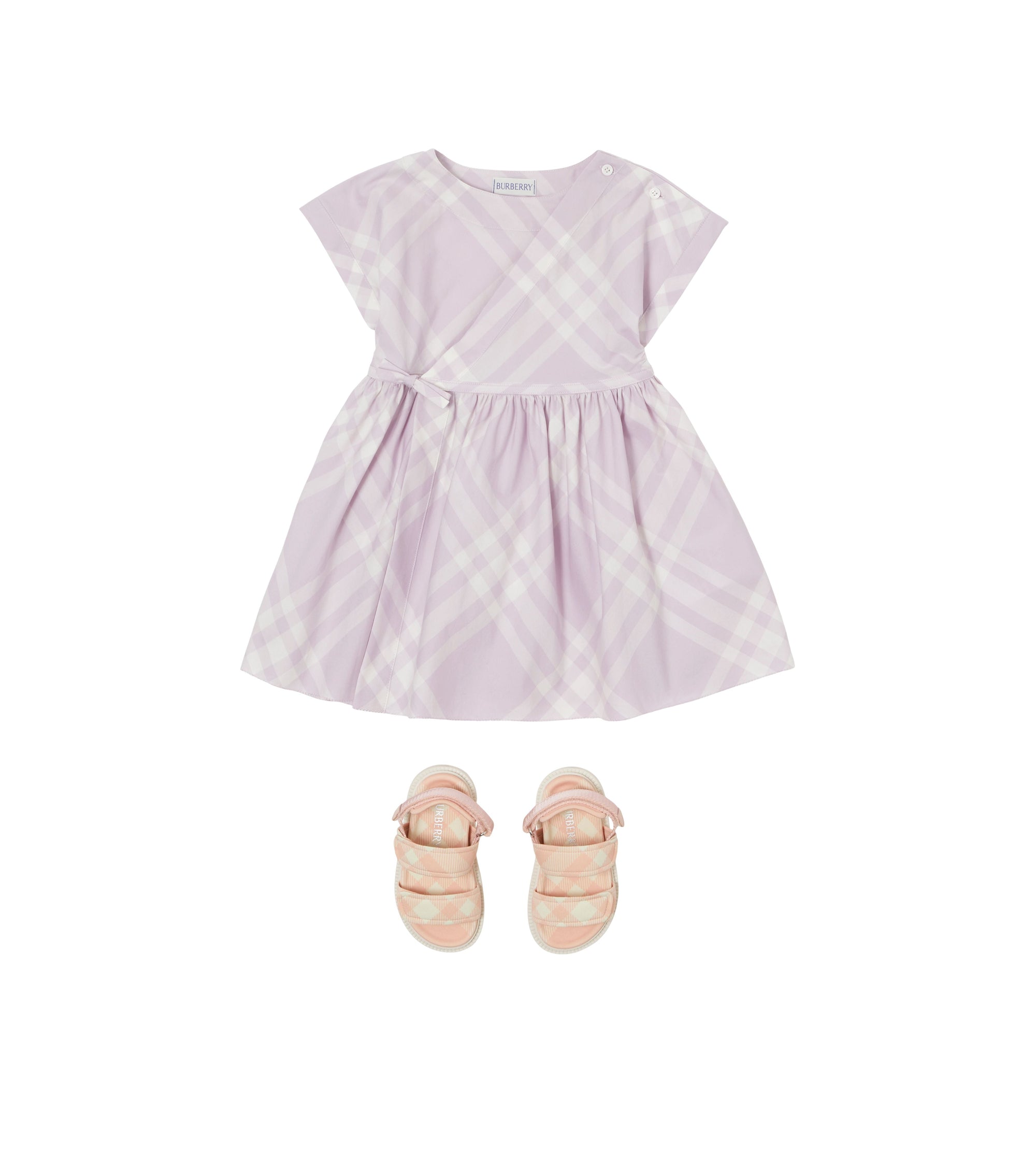 Robe en coton à motif check - Pastel Lilac Check