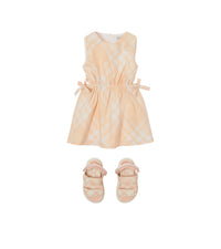 Robe en coton à motif check - Pastel Peach Check