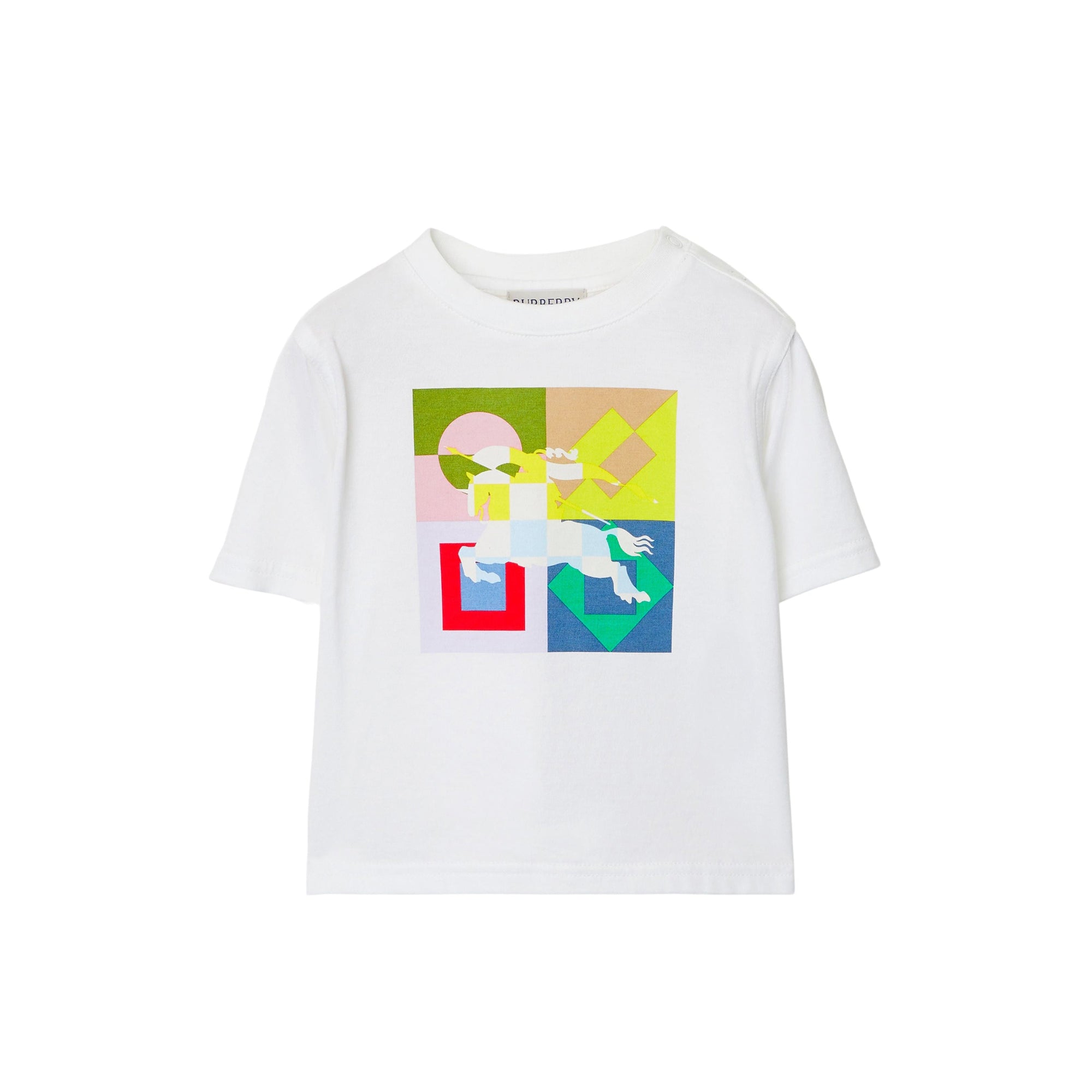 T-shirt en coton à motif cavalier - White