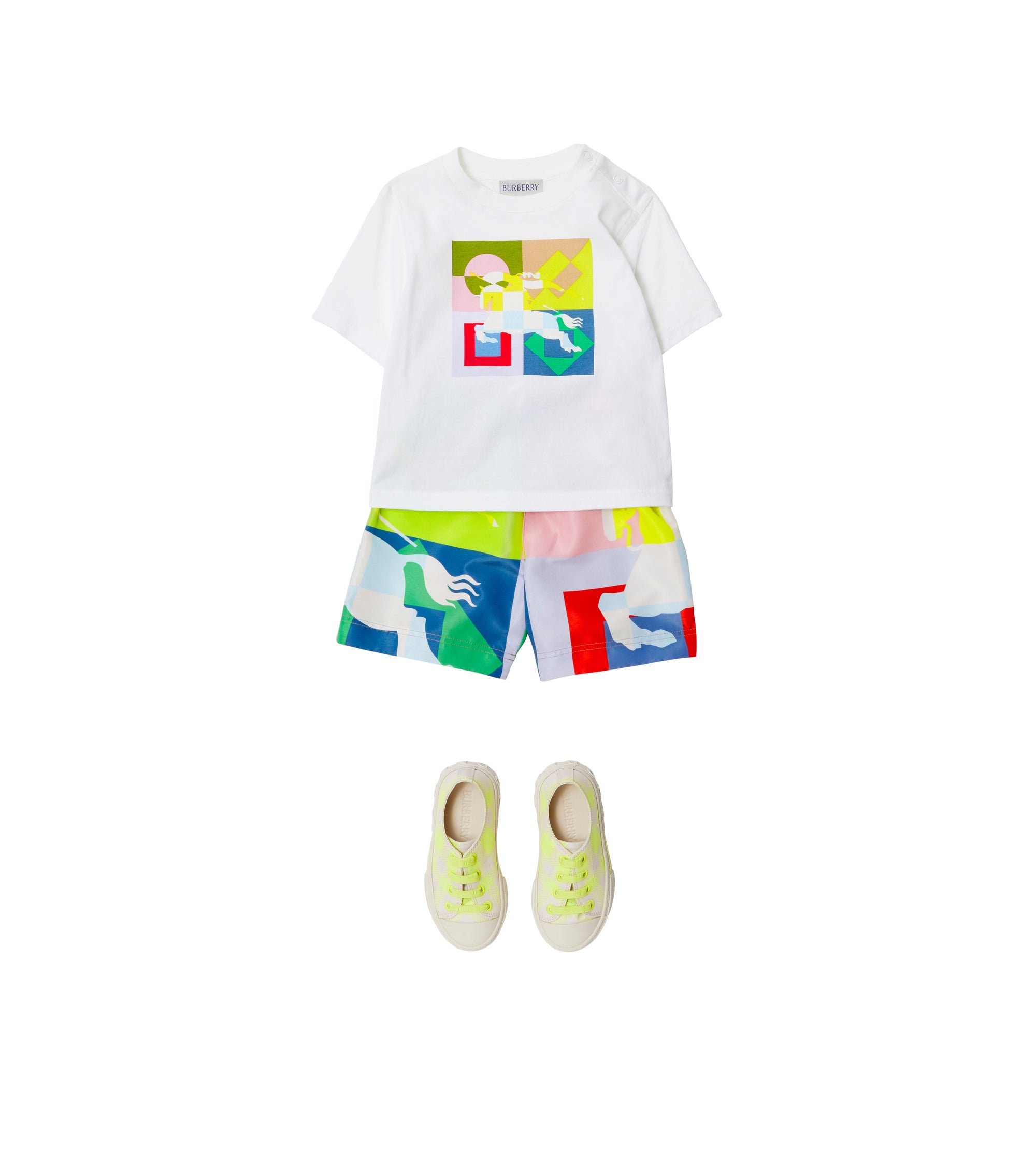 T-shirt en coton à motif cavalier - White