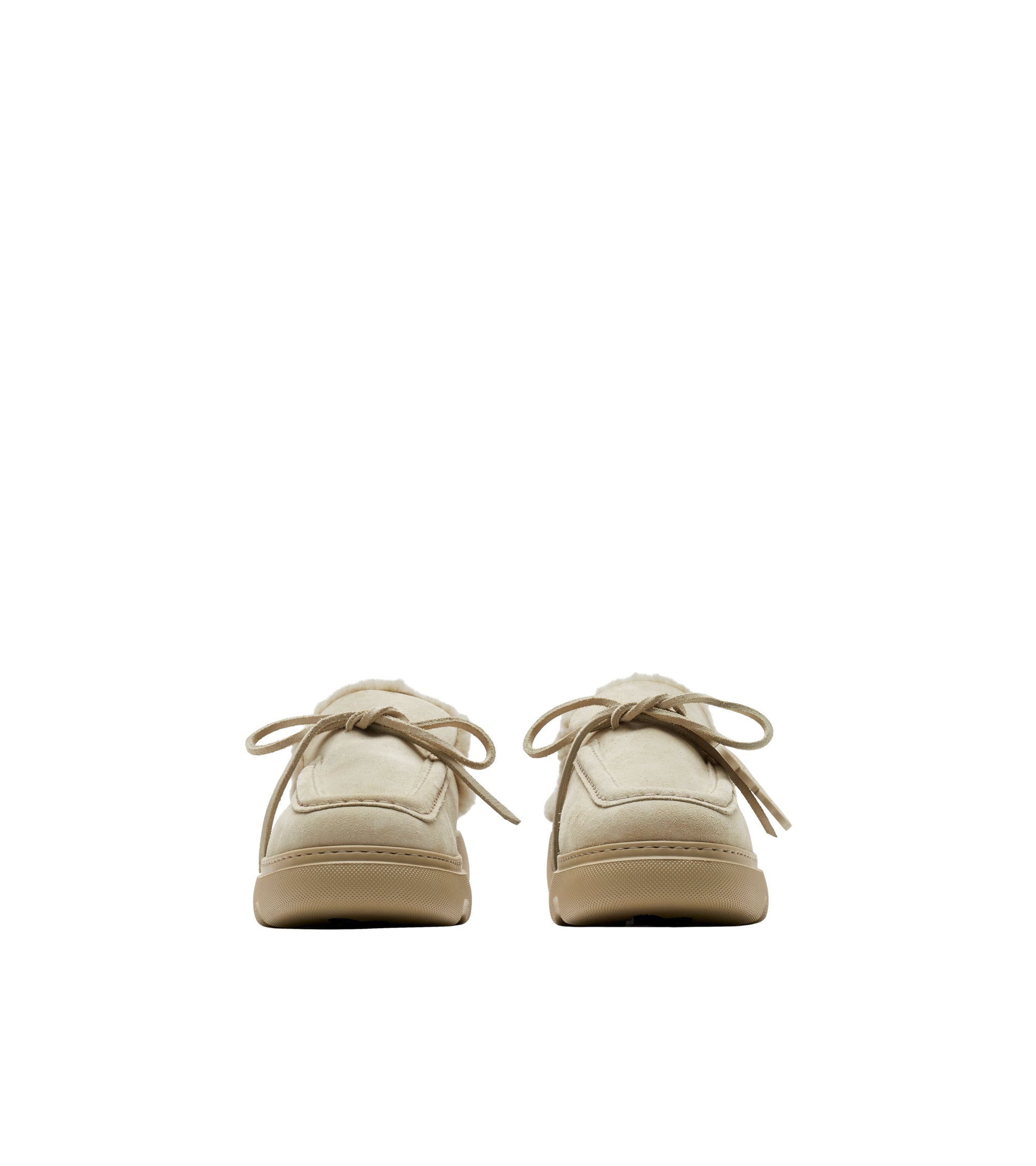 Mules Stony en cuir velours et shearling - Clay