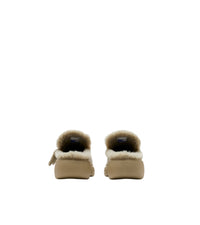 Mules Stony en cuir velours et shearling - Clay