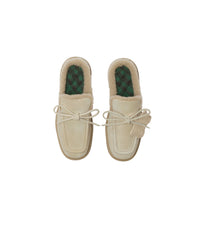 Mules Stony en cuir velours et shearling - Clay