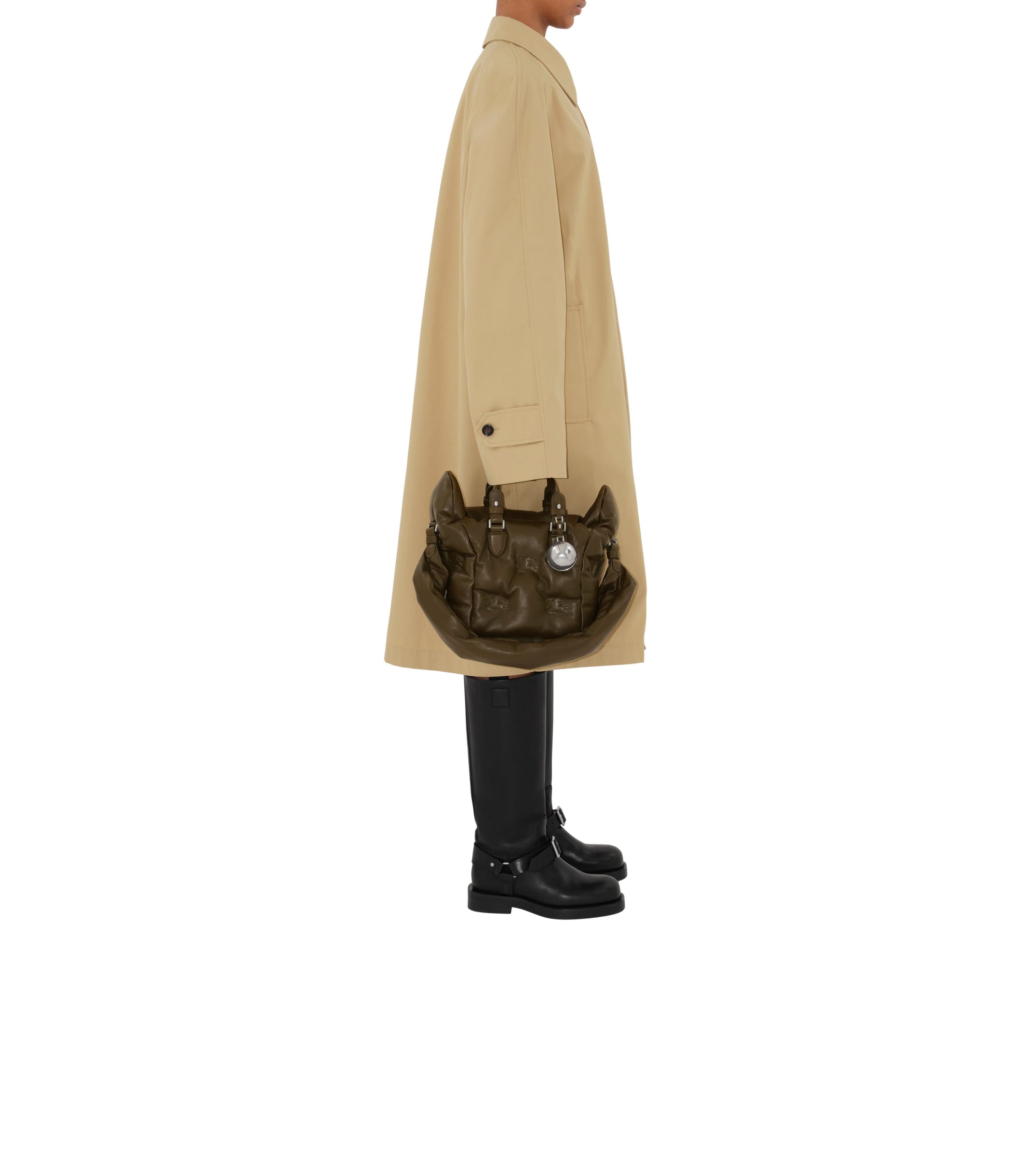 Petit sac cabas Shield en cuir - Military