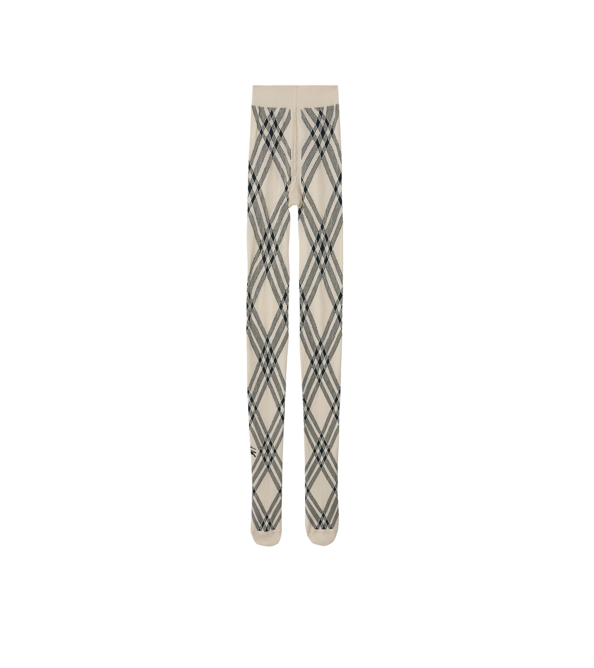Collants en laine mélangée à motif check - Flax & Ivy