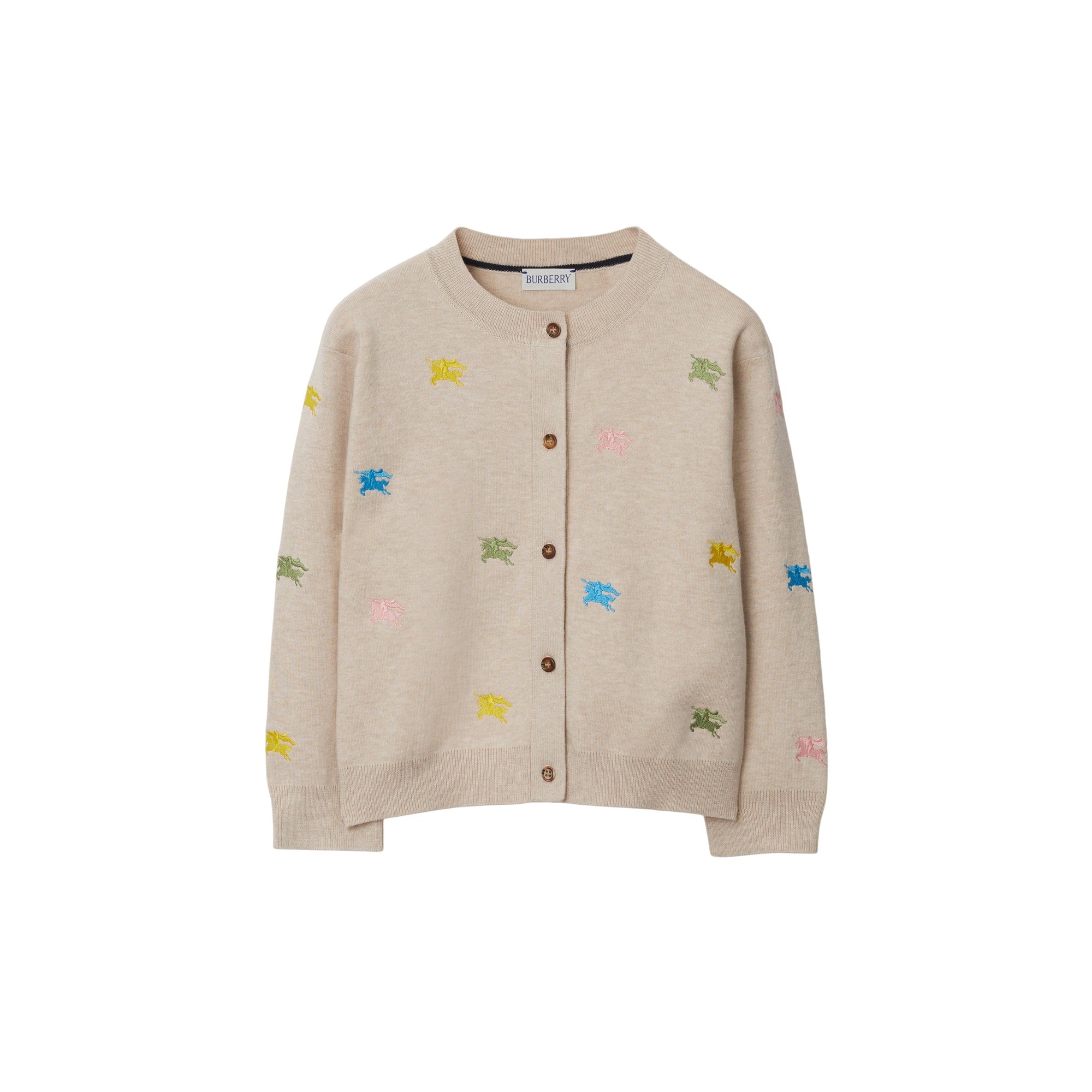 Cardigan en coton et cachemire à motif cavalier - Wheat