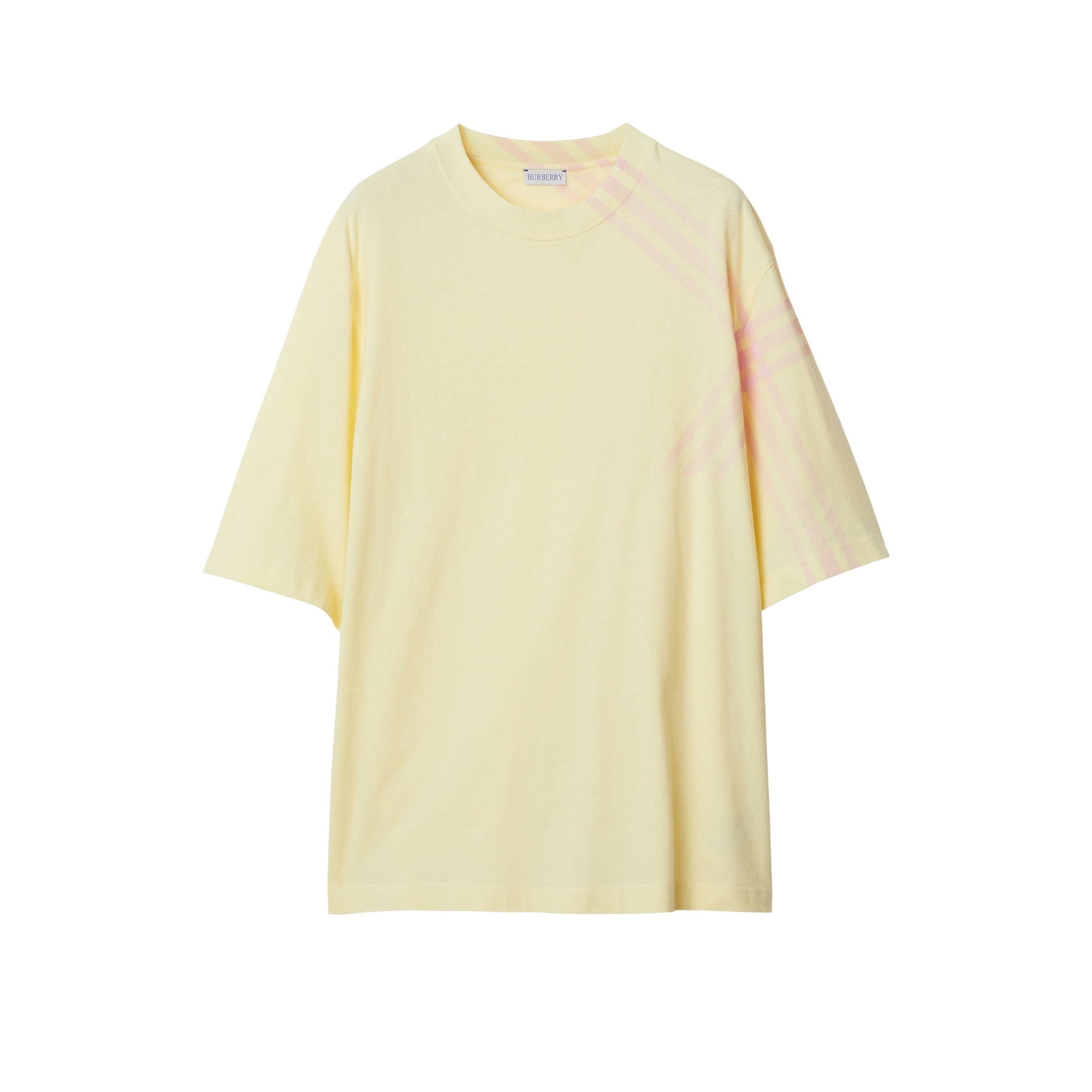 T-shirt en coton à manche à motif check - Sherbet