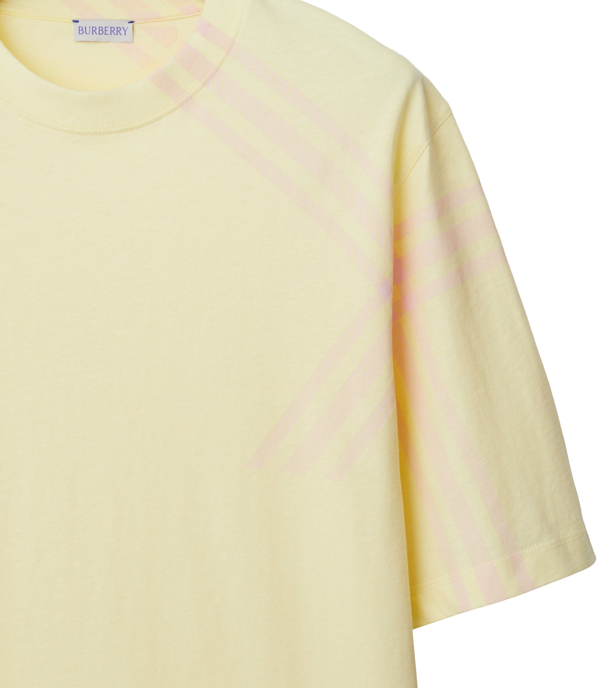 T-shirt en coton à manche à motif check - Sherbet