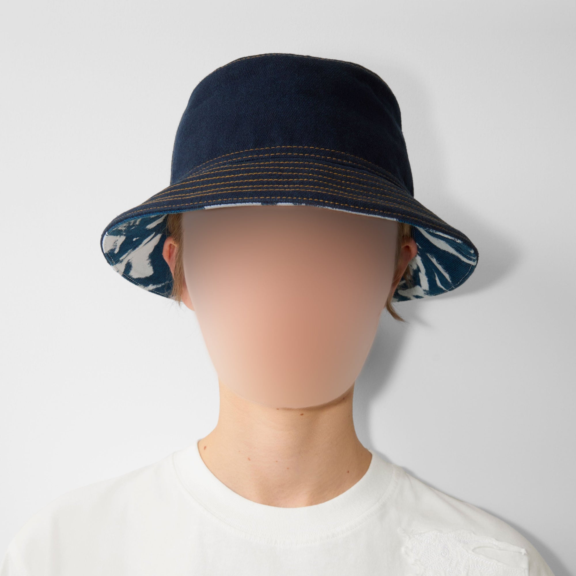 Bob réversible en denim - Indigo & White