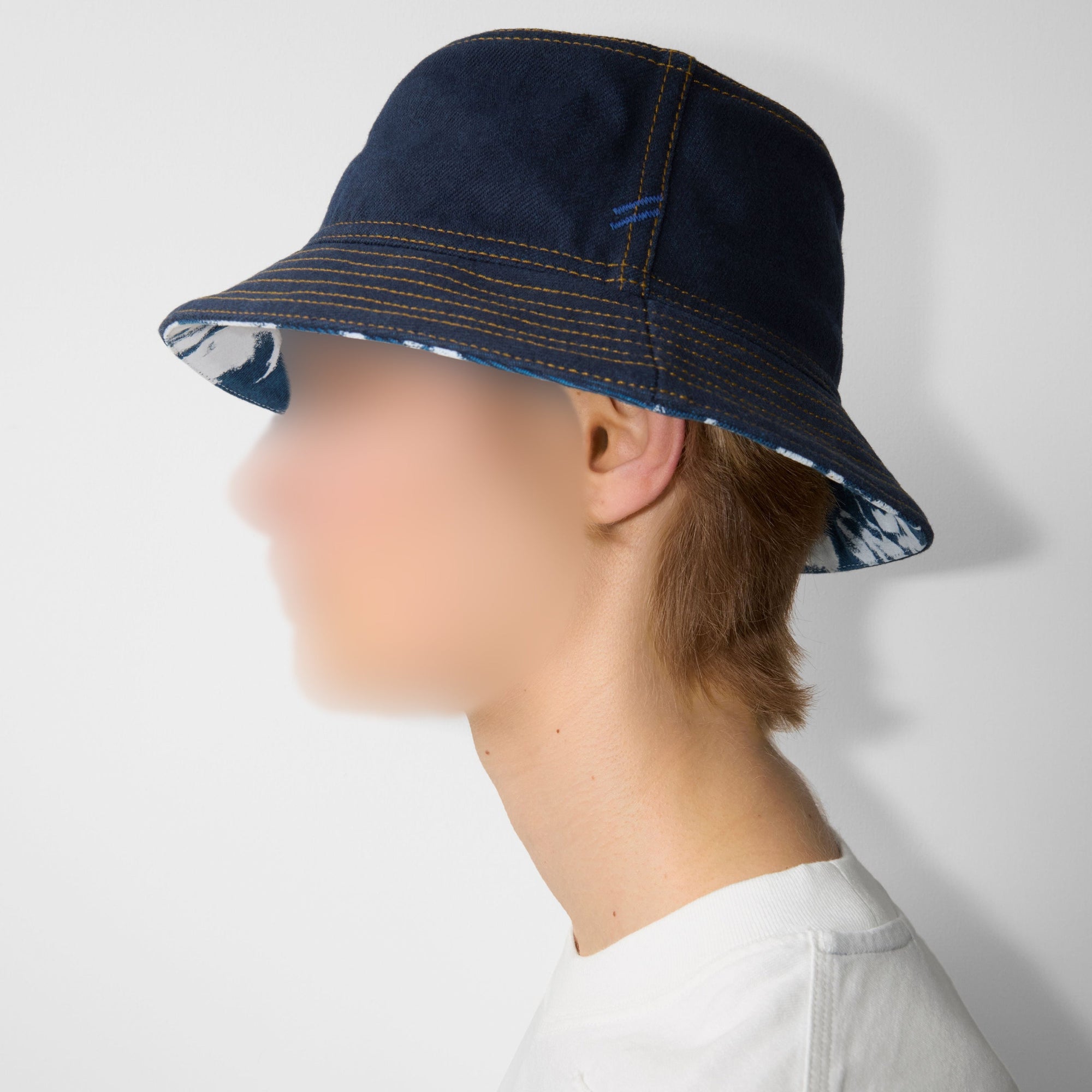 Bob réversible en denim - Indigo & White