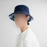 Bob réversible en denim - Indigo & White