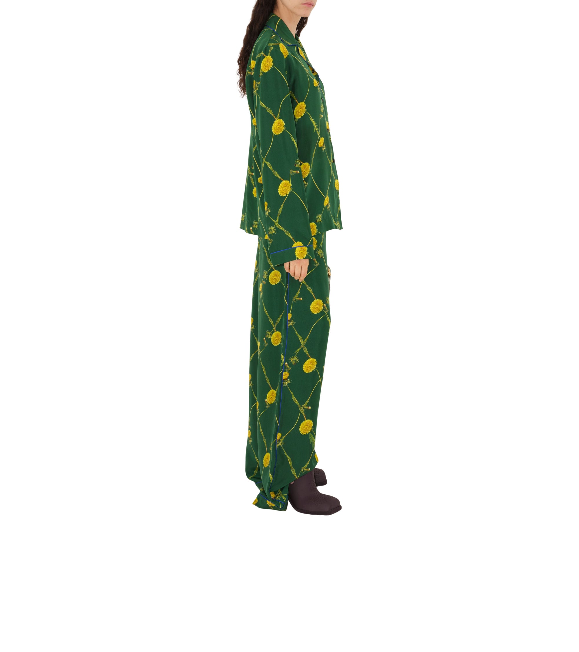 Pantalon pyjama en soie à imprimé pissenlits - Ivy