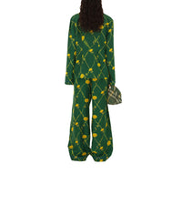 Pantalon pyjama en soie à imprimé pissenlits - Ivy