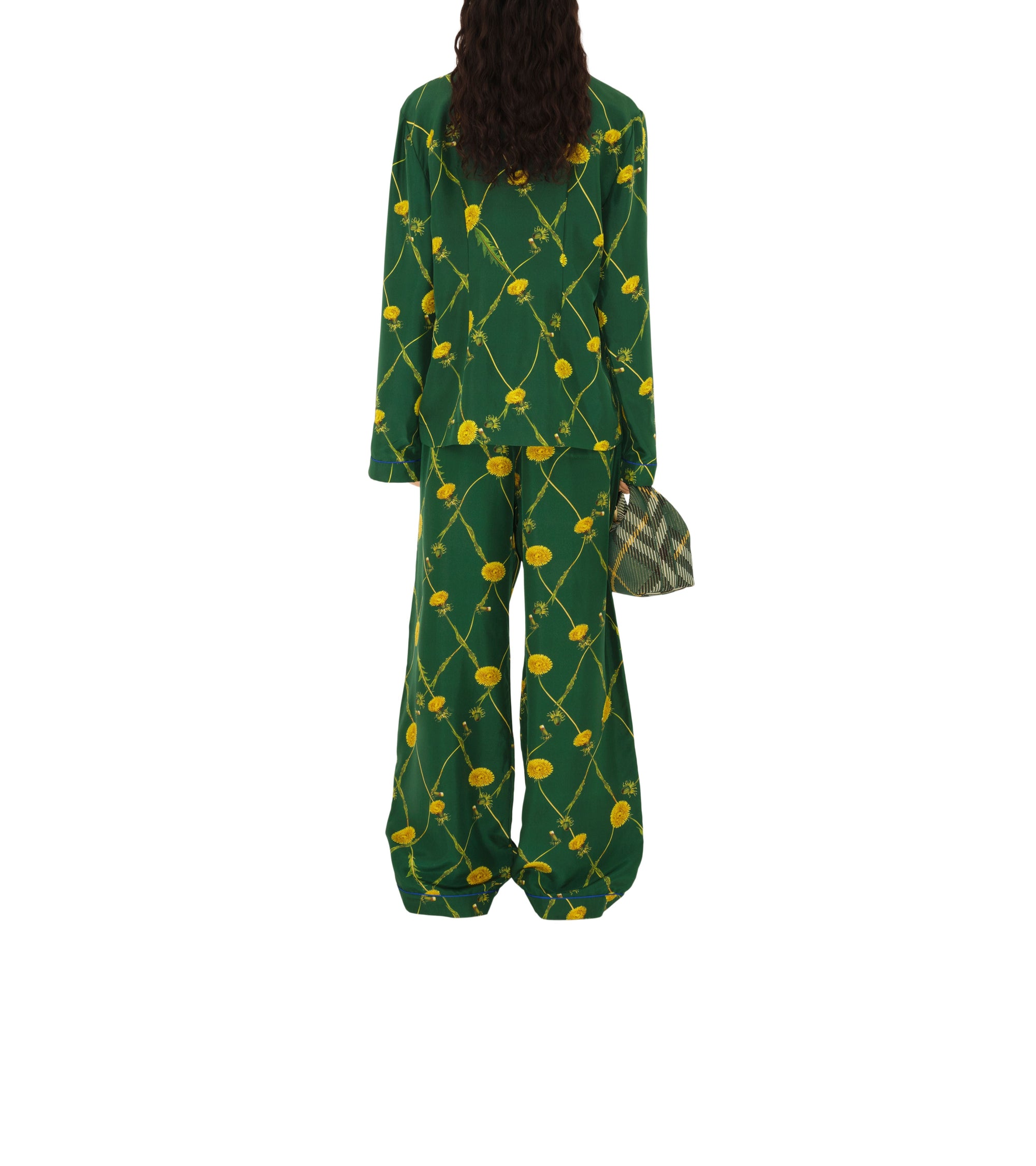 Pantalon pyjama en soie à imprimé pissenlits - Ivy