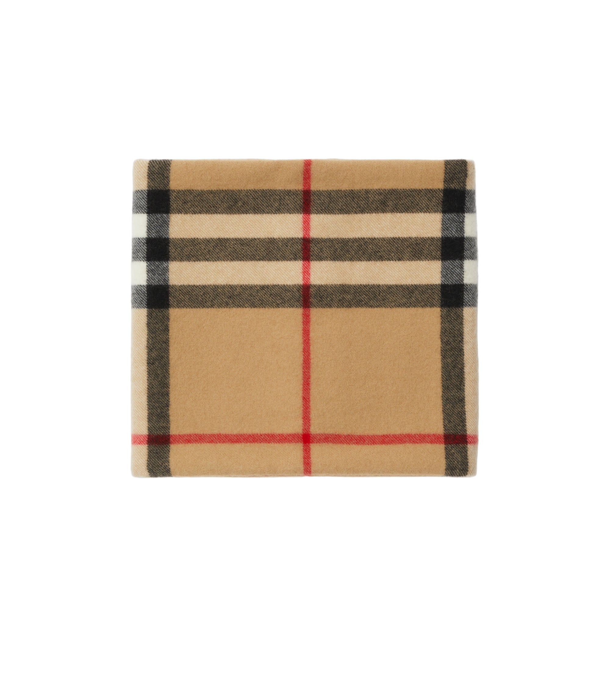Écharpe tube en cachemire à motif check - Archive Beige