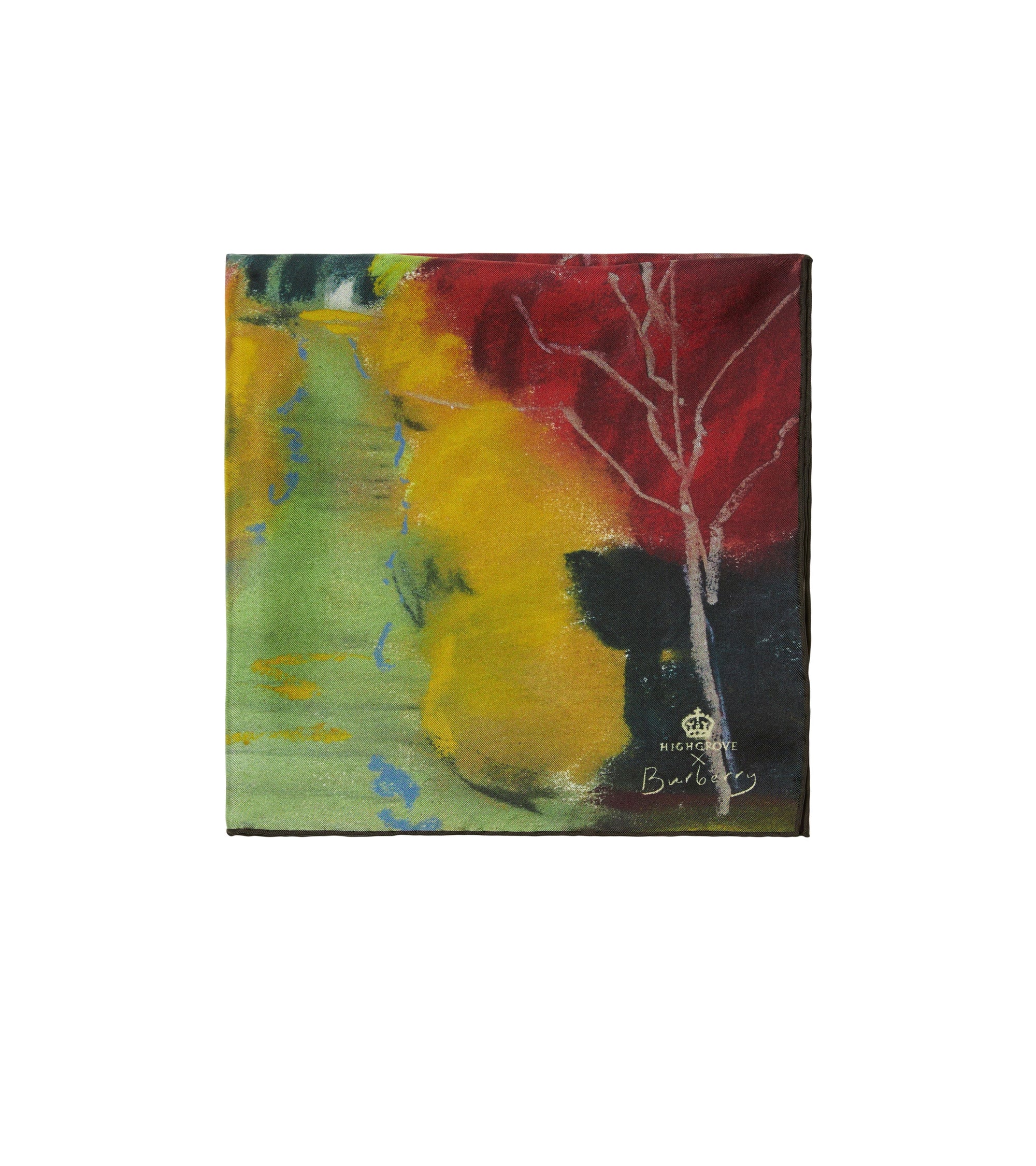 Foulard Highgrove Winter en soie - Multicolor