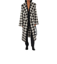Robe de chambre en laine pied-de-poule - Monochrome