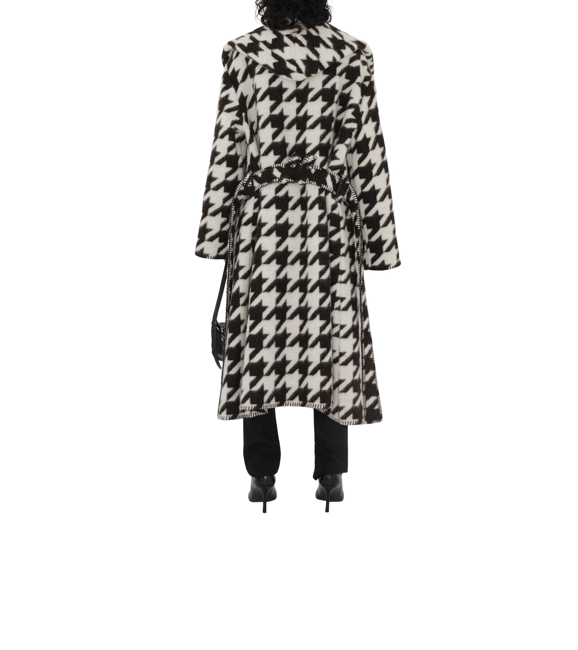 Robe de chambre en laine pied-de-poule - Monochrome