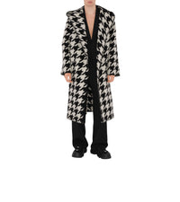 Robe de chambre en laine pied-de-poule - Monochrome