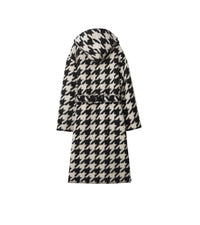 Robe de chambre en laine pied-de-poule - Monochrome