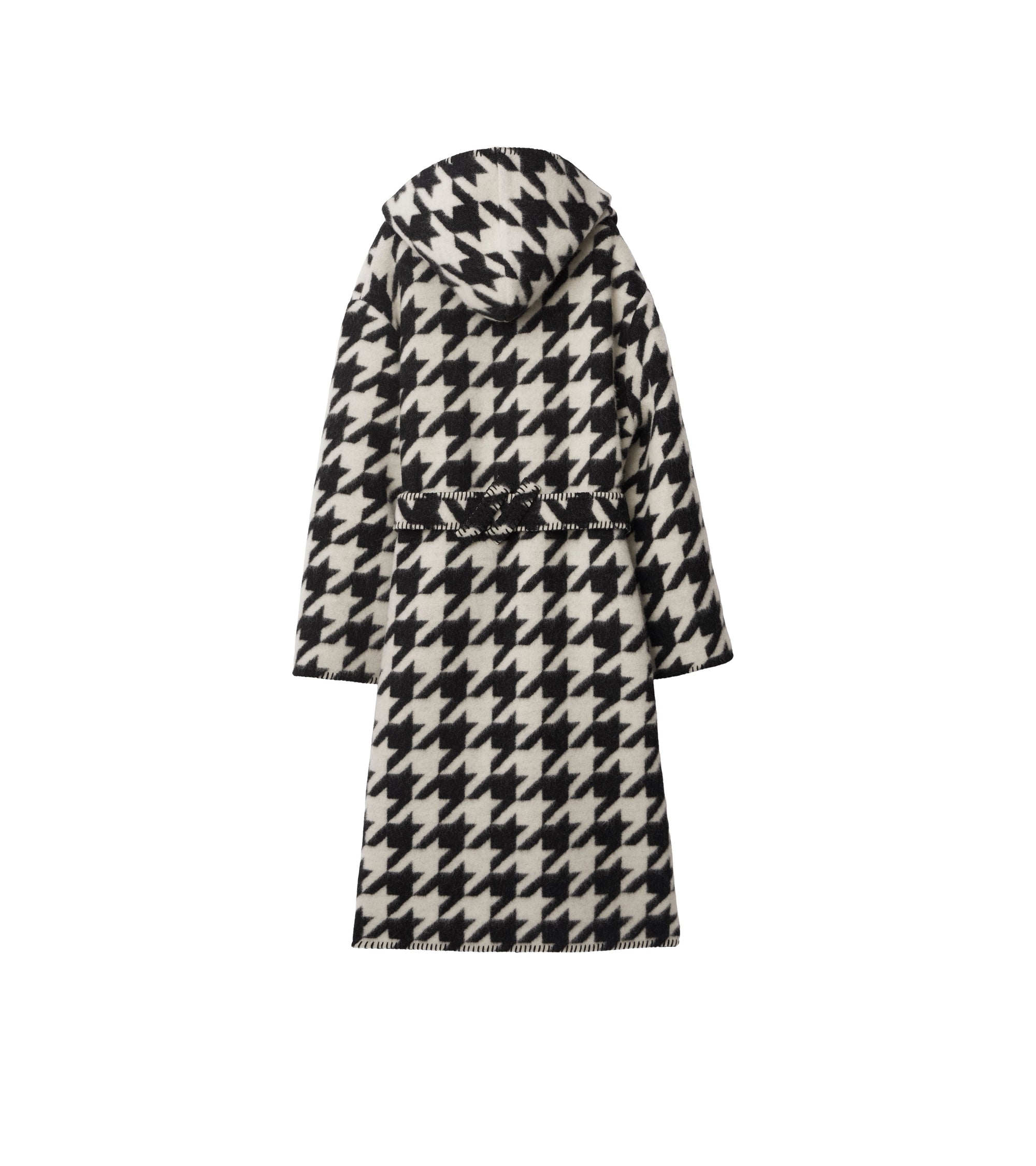 Robe de chambre en laine pied-de-poule - Monochrome