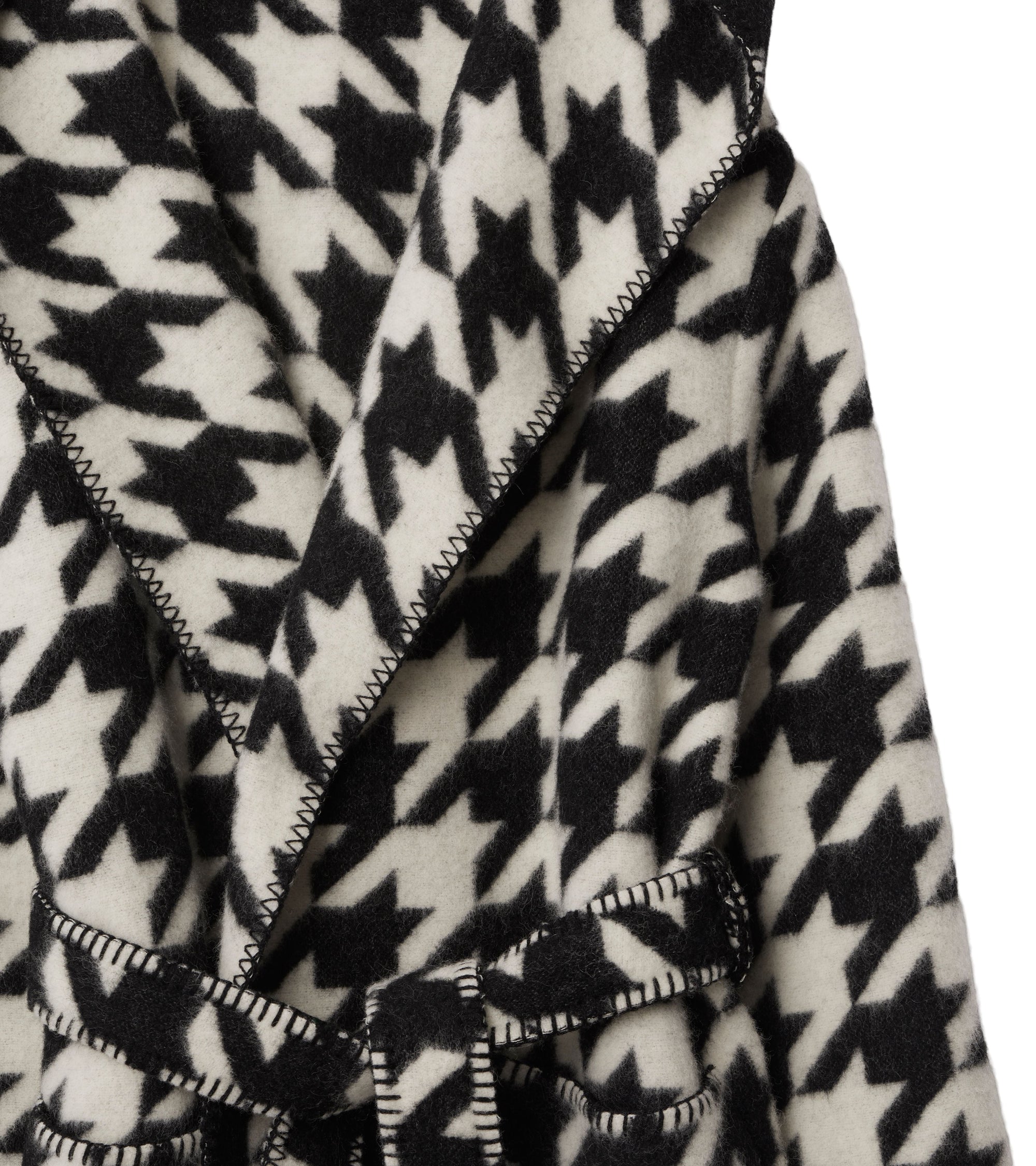 Robe de chambre en laine pied-de-poule - Monochrome