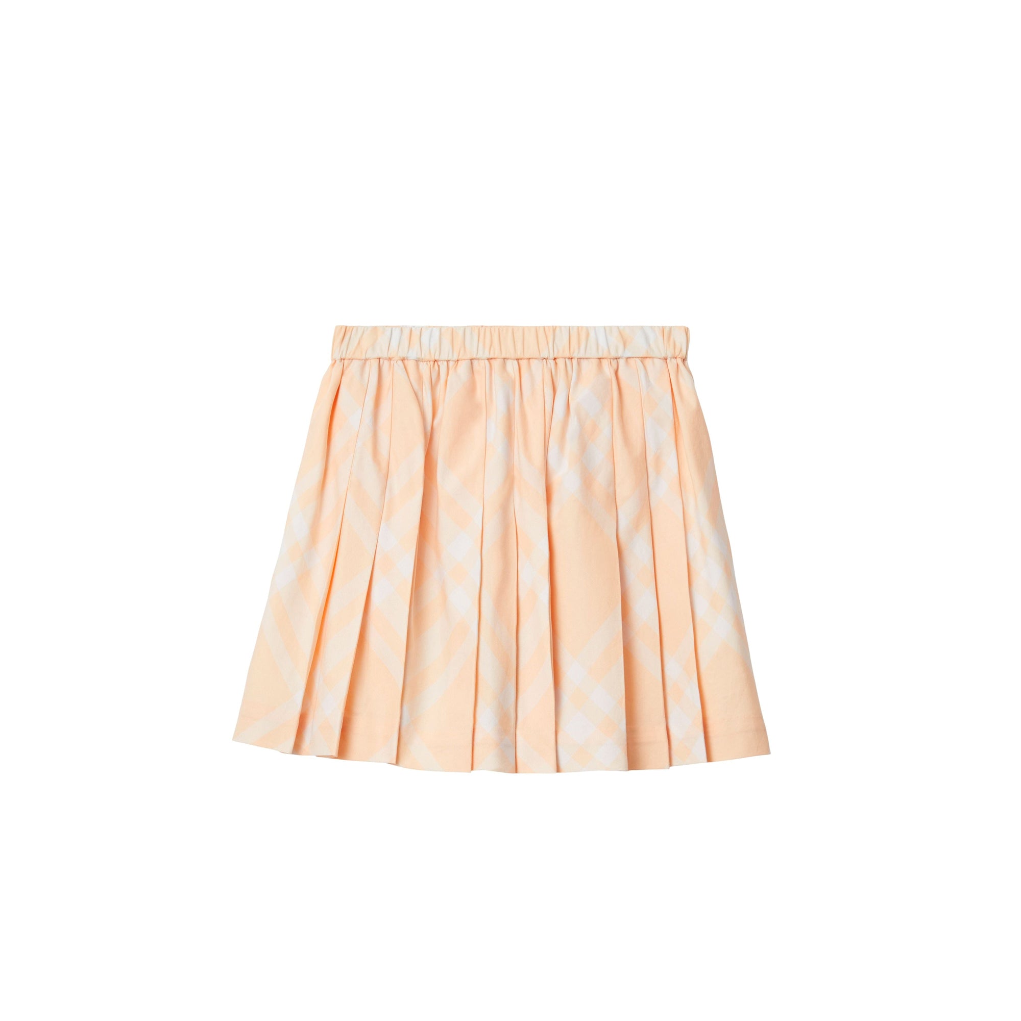Jupe plissée en coton à motif check - Pastel Peach Check
