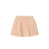 Jupe plissée en coton à motif check - Pastel Peach Check