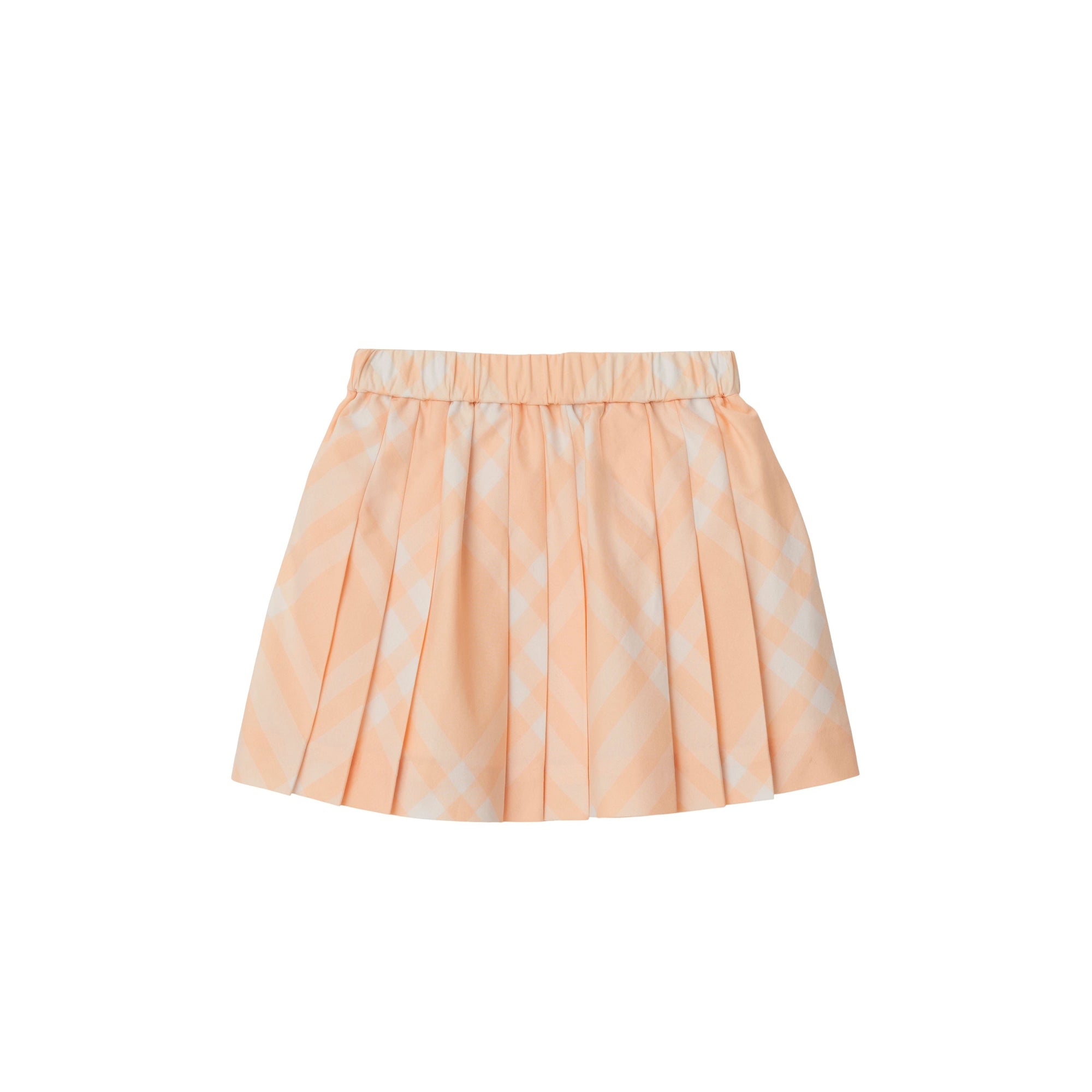 Jupe plissée en coton à motif check - Pastel Peach Check