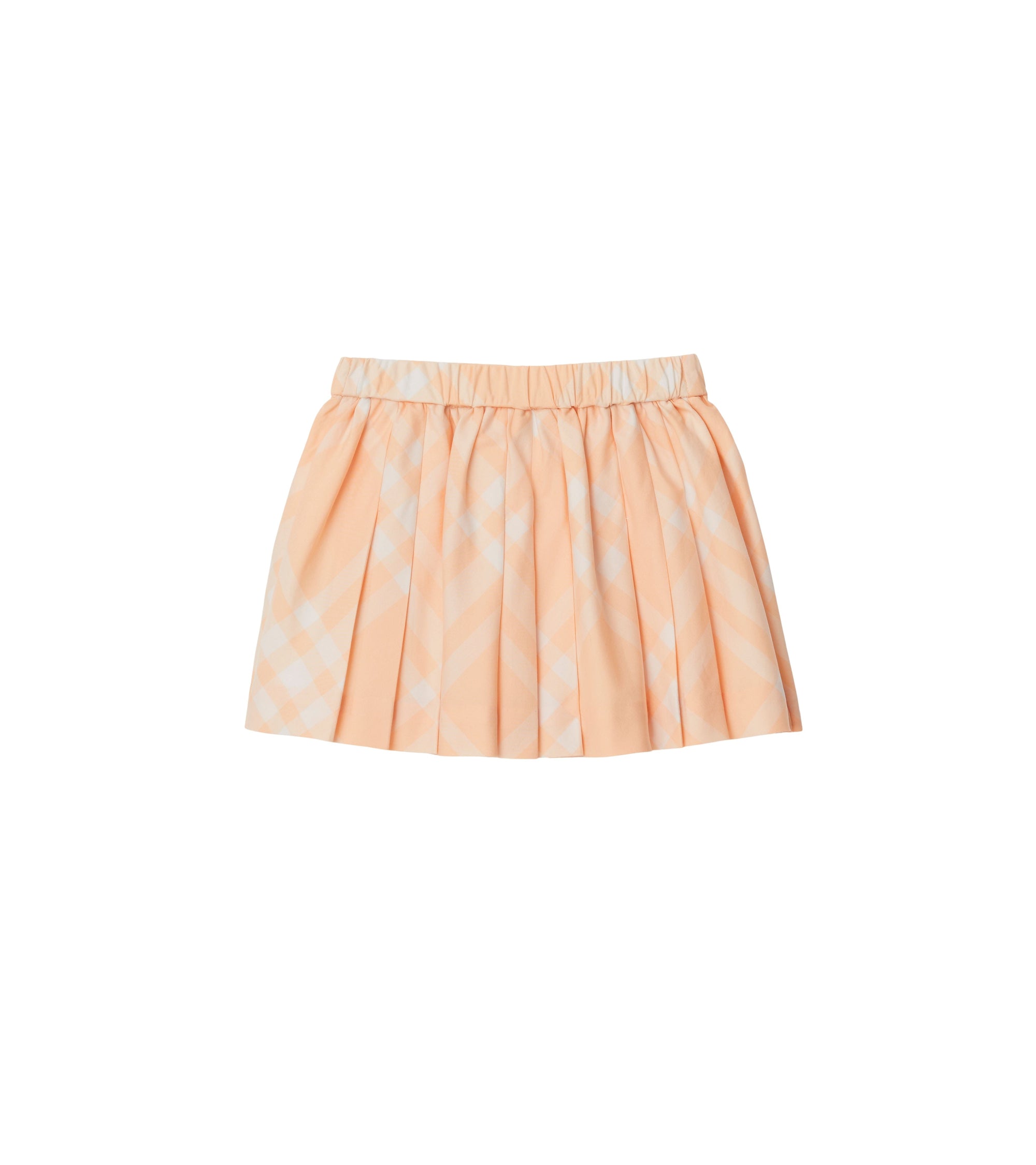 Jupe plissée en coton à motif check - Pastel Peach Check