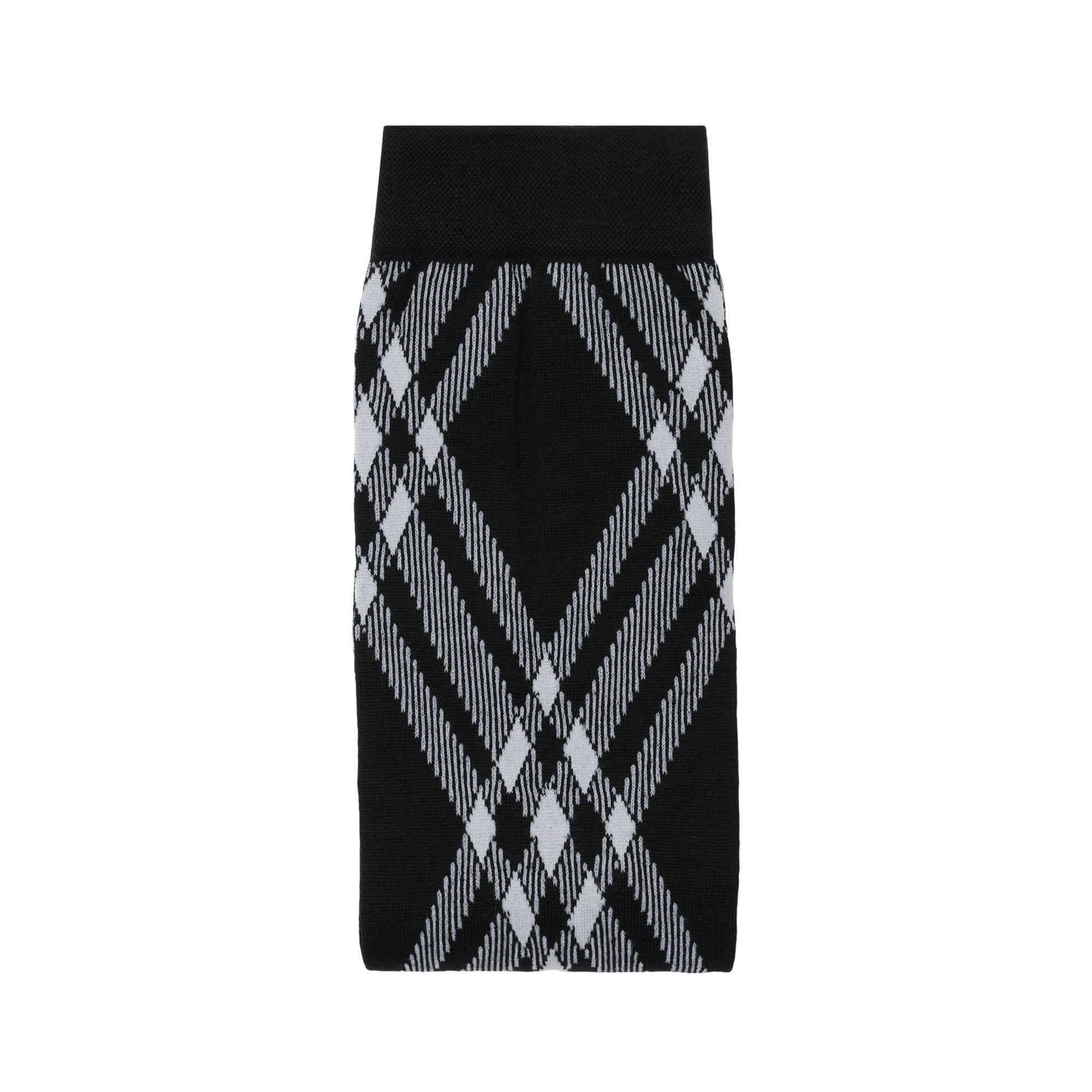 Collants en laine mélangée à motif check - Black & White