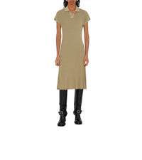 Robe polo en maille côtelée - Hunter