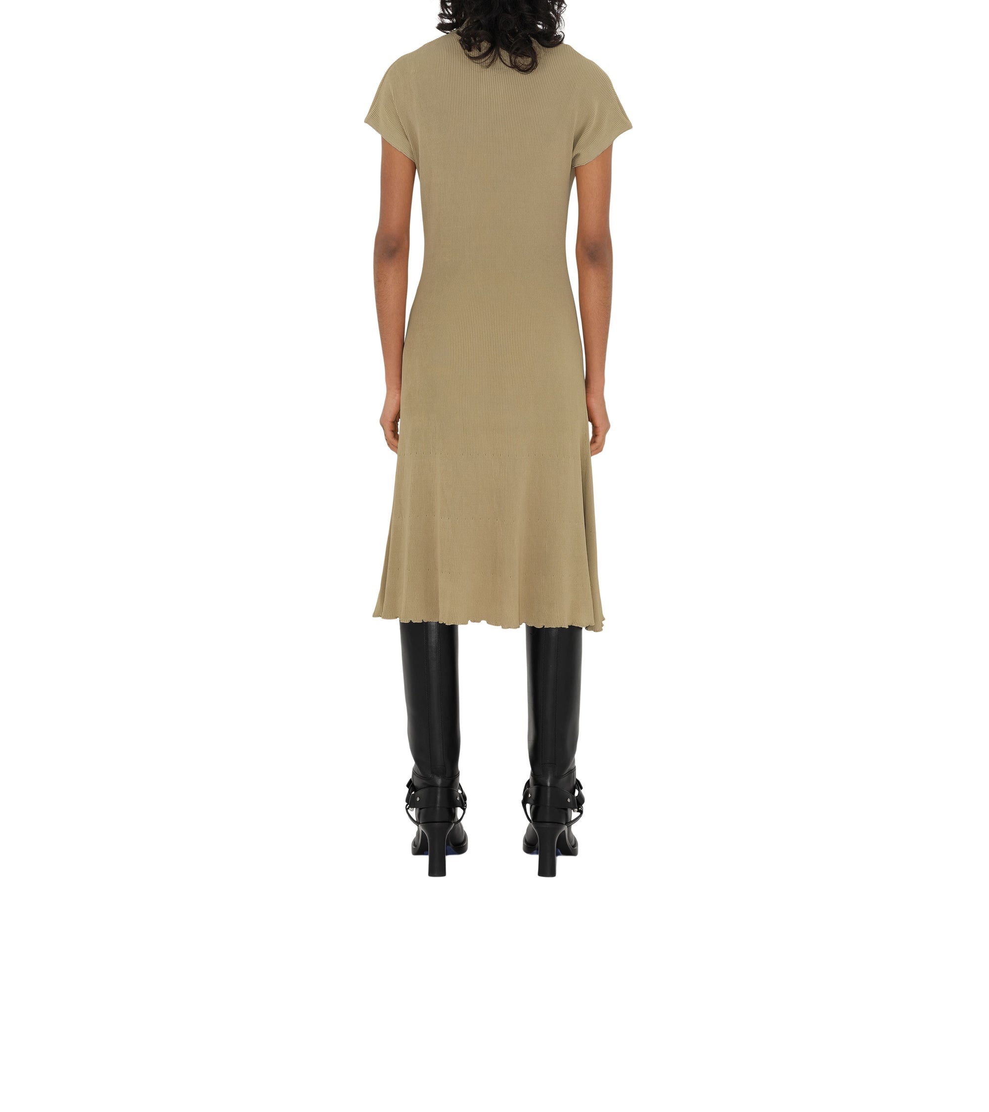 Robe polo en maille côtelée - Hunter