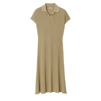 Robe polo en maille côtelée - Hunter