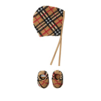 Coffret deux pièces en molleton à motif check - Archive Beige Check