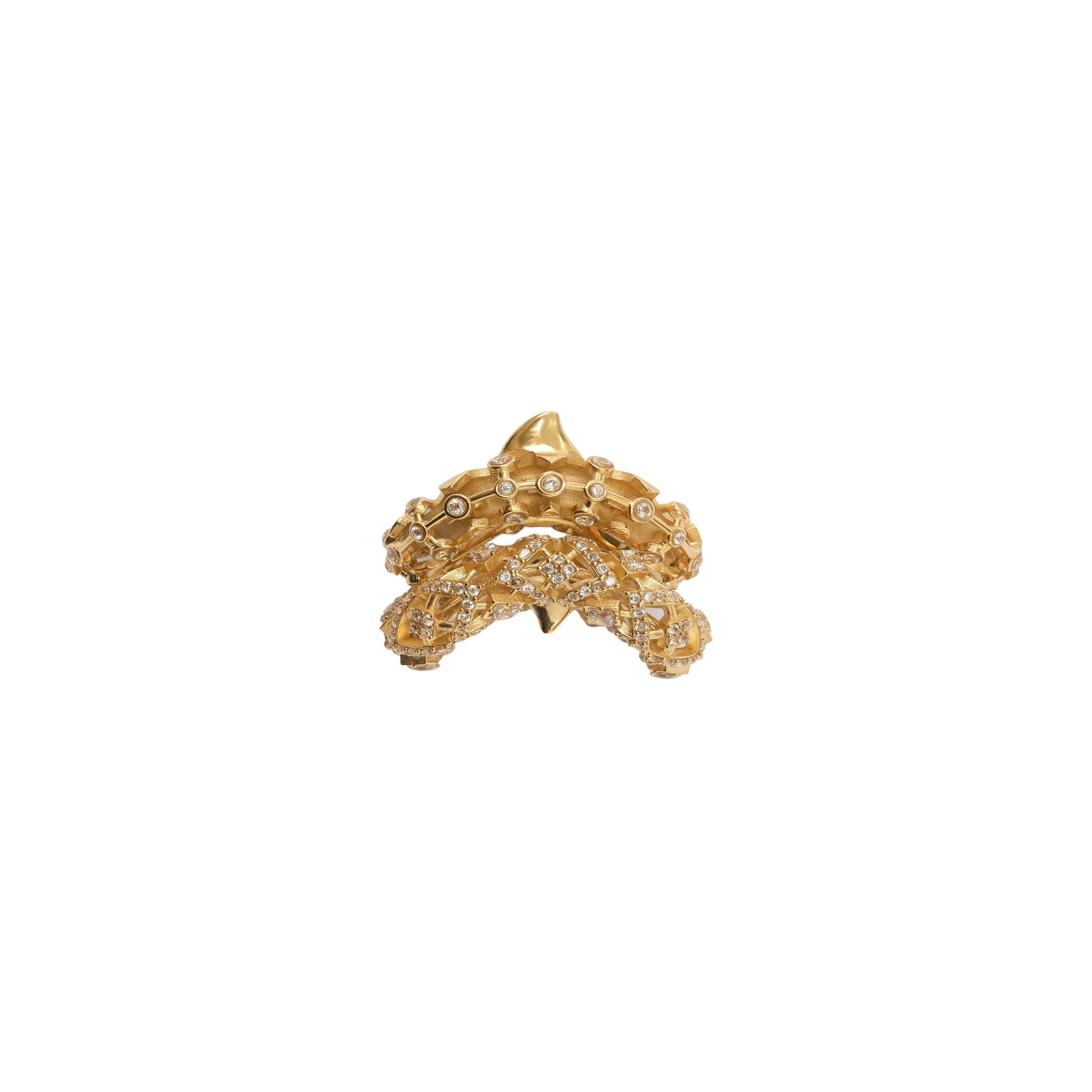 Bague en forme d'épines - Gold & Clear