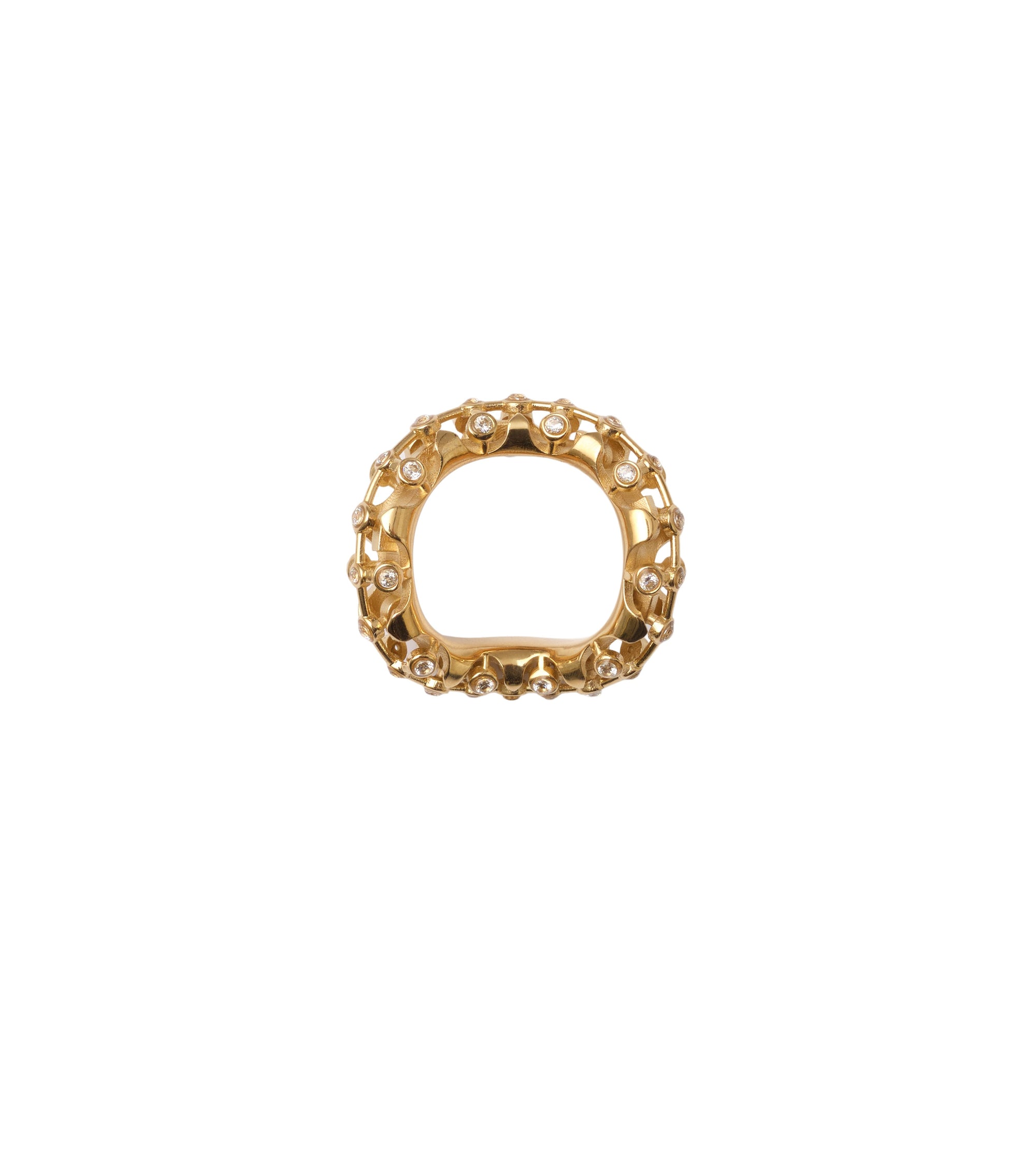 Bague en forme d'épines - Gold & Clear