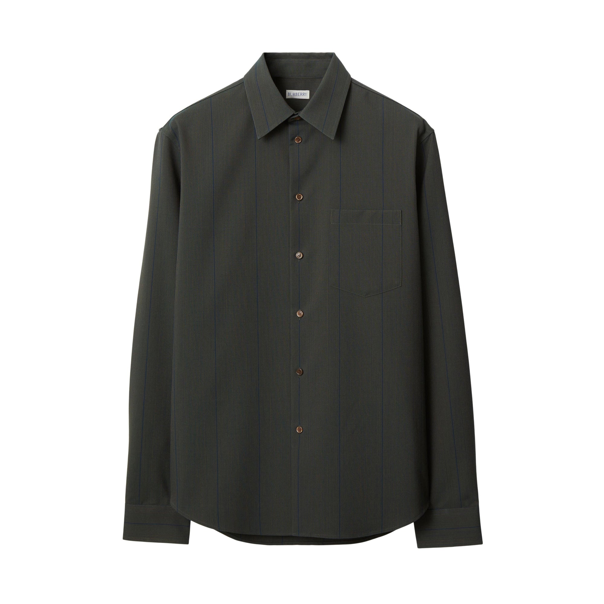 Chemise en laine à rayures - Granite