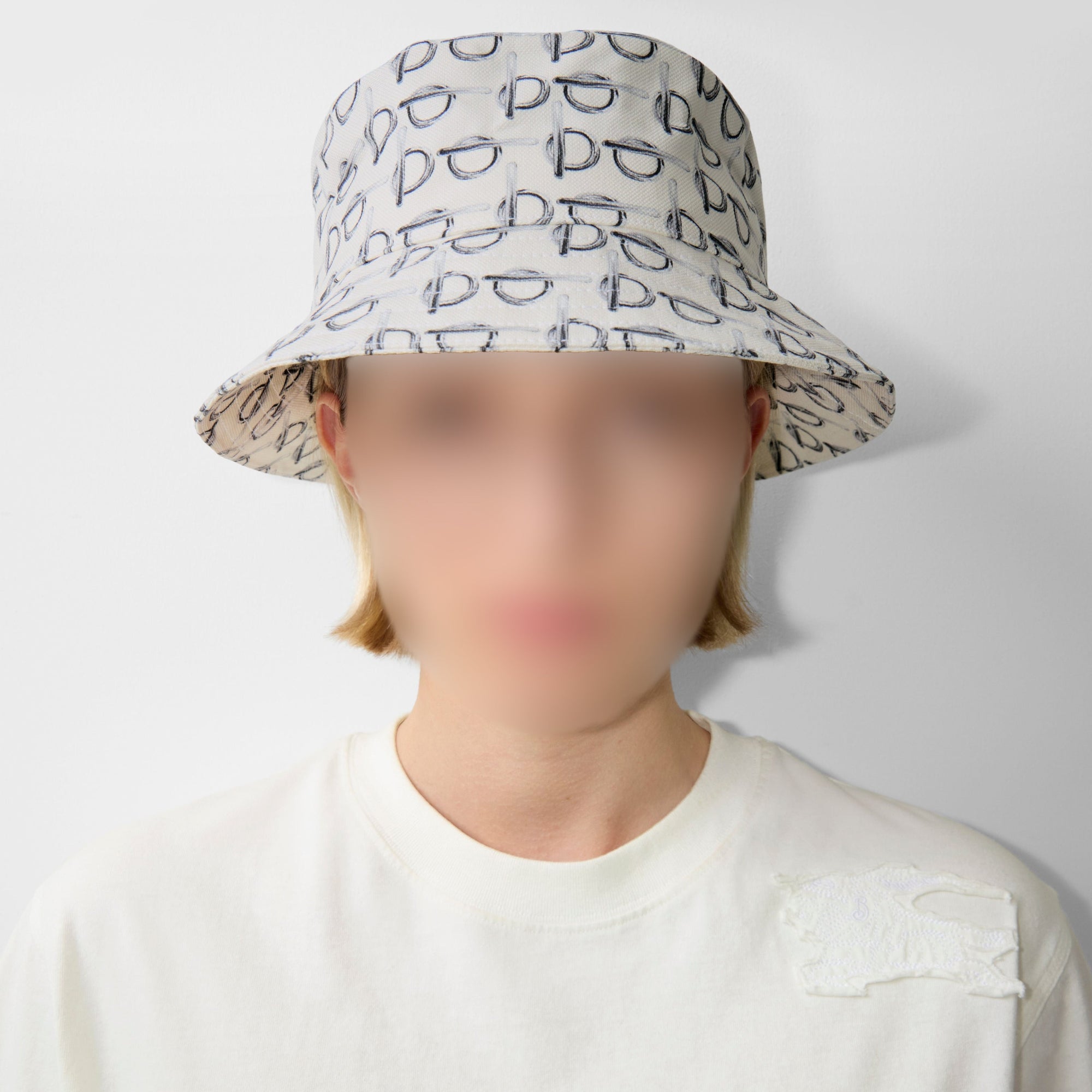 Bob en coton à motif b - White