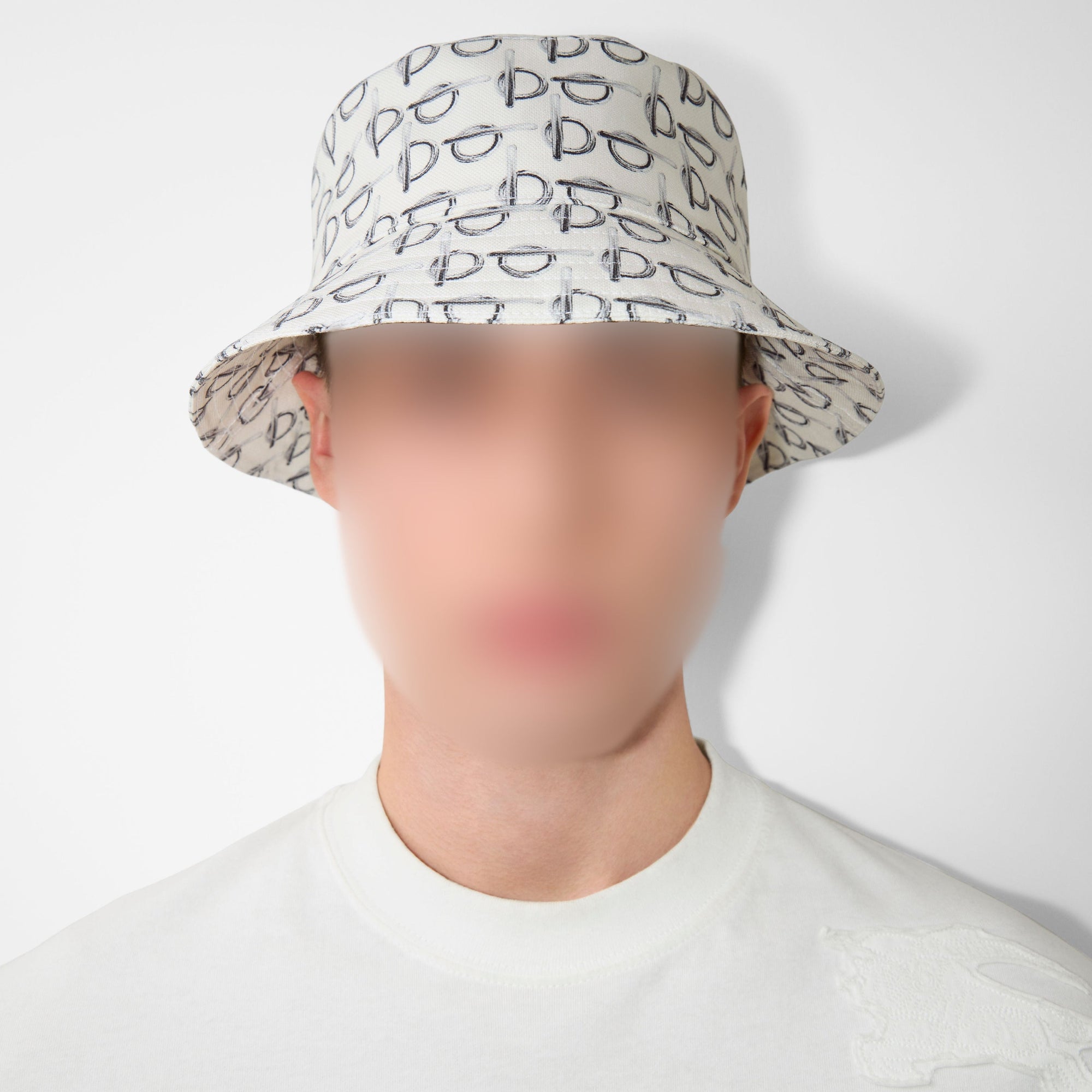 Bob en coton à motif b - White