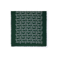 Écharpe en laine à motif b - Dark Forest Green