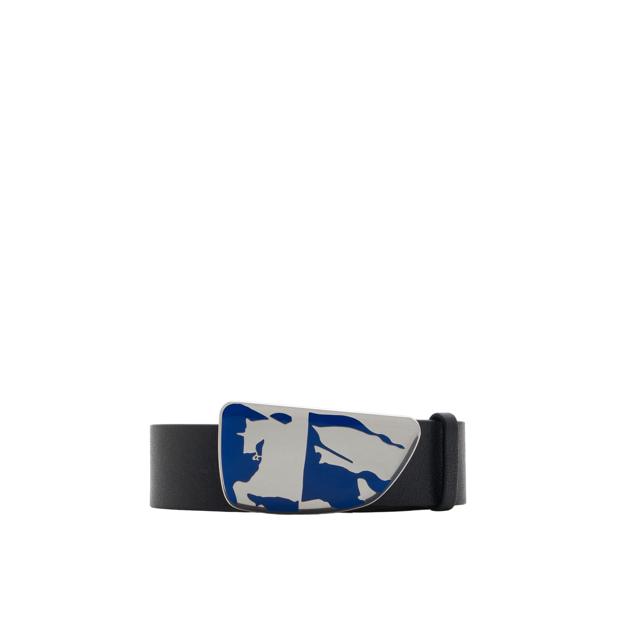 Ceinture fine Shield à motif cavalier en cuir - Slate